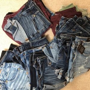 American Eagle jean and khaki shorts
